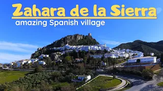 Amazing Spanish village - Zahara de la Sierra, Spain. 4k Walk tour Grazalema