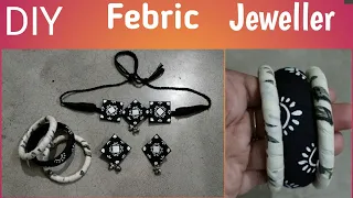 DIY Handmade Jewellery/Febric Jewellery Set with Bangles/How to Make Febric Jewellery Set at Home