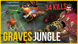 GRAVES IS SO STRONG!! 34 KILLS!! | Wild Rift: Graves Gameplay, Graves Guide, Build and Runes
