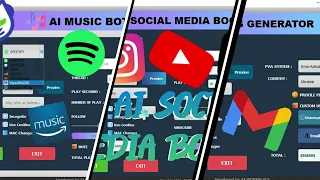MUSIC BOT | SOCIAL MEDIA | ACCOUNTS GENERATOR | UNLIMITED SPOTIFY TIDAL INSTAGRAM YOUTUBE BOOSTER