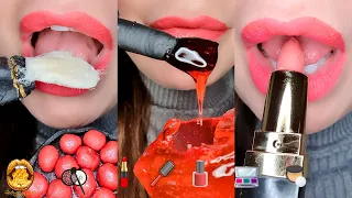 ASMR Eating Satisfying FAKE! Cosmetics Makeup Emoji Food Mukbang 먹방