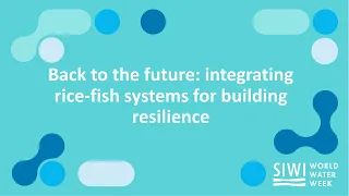 Back to the future: integrating rice-fish systems for building resilience