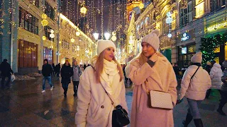 🇷🇺 Frozen Heart of Moscow. Teatral'nyy Proyezd, Nikolskaya Street, GUM. Moscow Winter Walk