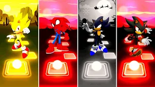 Super Sonic 🆚 Spider Sonic 🆚 Dark Sonic 🆚 Shadow Sonic | Tiles Hop Sonic Team Tiles Hop