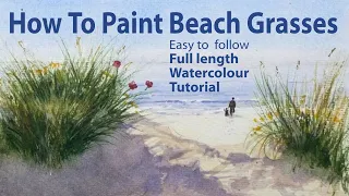 Beach grasses - Full length watercolour demonstration