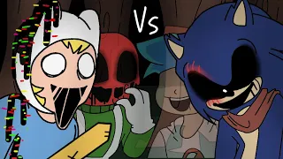 finn vs sonic .exe ( FNF animation PIBBY ) around andy, part 34