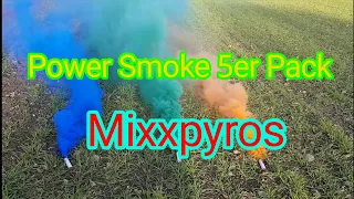 Power Smoke 5er Pack von Pyroland | Mixxpyros | In den Farben Rot,Grün,Blau,Gelb und Orange
