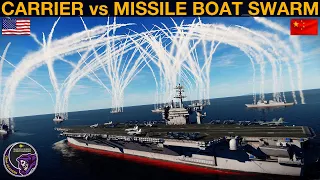 Could A 2020's US Carrier Group Survive A HUGE Chinese Missile Boat Swarm? (Naval Battle 104a) | DCS