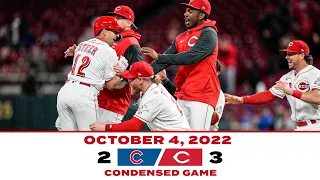 Condensed Game 10-4-22 Reds beat Cubs 3-2