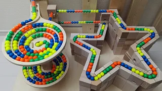 Marble Run ASMR ☆ Star and Octagon with Cuboro + Bornelund + Transparent pipe + HABA