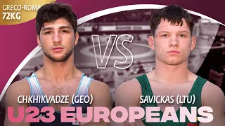 Giorgi CHKHIKVADZE (GEO) vs. Vilius SAVICKAS (LTU) | U23 Euro C'ship 2024 | Gold Medal | GR 72Kg