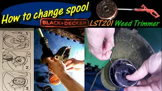 How to change spool Black & Decker LST201 Weed Trimmer