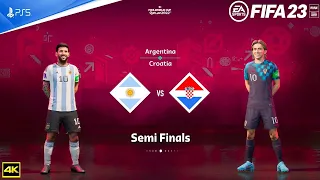 FIFA 23 | WORLD CUP FIFA QATAR 2022 SEMI FINAL | ARGENTINA VS CROATIA | 4k 60FPS | PS5