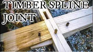 Timberframe spline joint: how to make a complex and strong Japanese spline joint (Woodworking ASMR)