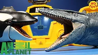 New Animal Planet Deep Sea Lab Mega Playset Mosasaurus Vs  er Whale Jurassic World Unboxing