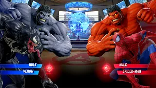 Spider-Man & Hulk VS Venom & Hulk (Very Hard) - Marvel vs Capcom | 4K UHD Gameplay