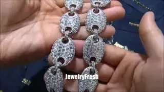 JewelryFresh Oversized 25mm Gucci Link Lab Diamond Chain Flawless Work