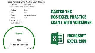 Master the MOS Excel Practice Exam 1 with Voiceover || GMetrix Practice 2023 || Excel 365-2019