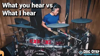 How Electronic Drums Sound Without Amplifier -  What You Hear vs What I Hear (Alesis Strike Pro)