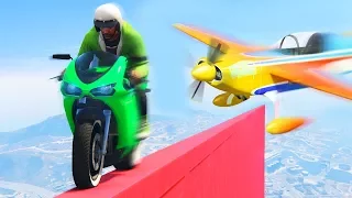 DODGE THE KAMIKAZE PLANES ON A TIGHTROPE! (GTA 5 Funny Moments)