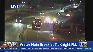 Water Main Break Causing Issues On McKnight Road