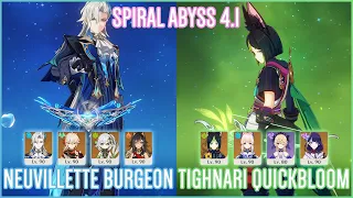 C0 Neuvillette Burgeon & C3 Tighnari Quickbloom | Spiral Abyss 4.1 | Genshin Impact