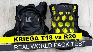 Kriega T18 vs R20 - Filling up for a commute and weekend away