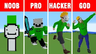 Minecraft NOOB vs PRO vs HACKER vs GOD: DREAM STATUE BUILD CHALLENGE in Minecraft / Animation