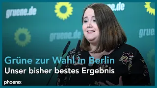 Pressekonferenz der Grünen zum Ergebnis der Abgeordnetenhaus-Wahl in Berlin am 13.02.23