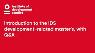 Introduction to the IDS development-related master's, with Q&A