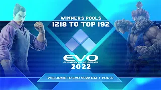 EVO 2022  Tekken 7, Day 1- Winners Pools || Arslan Ash, Super Akouma, Pinya, Rickstah, Rip, Book