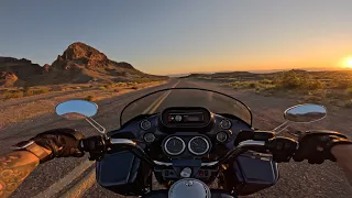 RAW Sound-Cammed Harley Road Glide: Uncut Route 66 Sunset Ride!