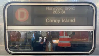 IND Subway: R68 (D) Express Train Ride from Coney Island-Stilwell Avenue to Norwood-205th Street