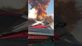 Jet Skiers Capture Shockwave from Beirut 2021🥺#shorts