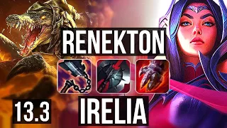 RENEKTON vs IRELIA (TOP) | 13/0/8, 7 solo kills, Legendary, 1.1M mastery | KR Diamond | 13.3