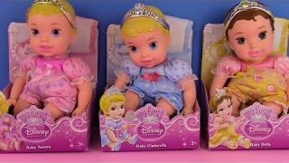 Disney Princess Babies Dolls! Baby Aurora, Cinderella and Belle!  TOYS FOR BABY AND TODDLERS