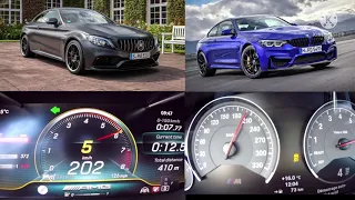 BMW ///M4 CS vs Mercedes AMG C63 S 100-250 kmh race