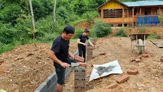 Process of making compost pits, concrete column foundations and making barn floors | Dang Thi Mui