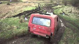 Auverland negotiates the Mud at Whaddon 4x4 Offroad site, Feb 2011