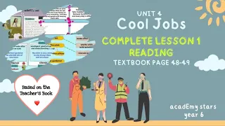 ACADEMY STARS YEAR 6 | TEXTBOOK PAGE 48-49 | UNIT 4 COOL JOBS | LESSON 1 | READING