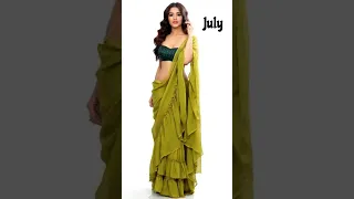 Choose your birthday🎂month✨and see your💞ruffled saree🥻💖😍🔥 #ruffled #saree #shorts #viral