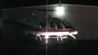 Night Startup and Takeoff - University of Tennessee LifeStar 3 - Bell 407 helicopter