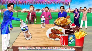 Bottle Flip Food Challenge Chicken French Fries Sprite Hindi Kahani Funny Comedy Video Moral Stories