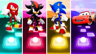 Knuckles 🆚 Shadow 🆚 Sonic Prime 🆚 Lightning Mcqueen   Tiles Hop Edm Rush