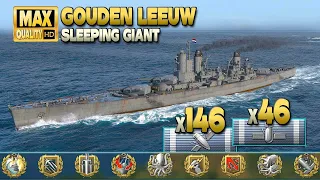Cruiser Gouden Leeuw: MVP on map Sleeping Giant - World of Warships