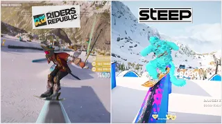 (PS5 4K) Riders Republic vs STEEP Skiing/Snowboarding Gameplay Comparison