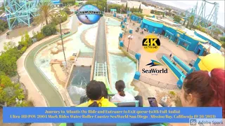 [4K] Journey to Atlantis On-Ride & Entrance to Exit Queue POV Water Coaster, SeaWorld San Diego 2021