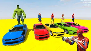 GTA V SPIDERMAN GODZILLA x KONG Epic New Stunt Race For Car Racing Challenge by Trevor and Shark #91