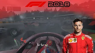 F1 2018 Gameplay | Kimi Raikkonen @ Spa-Francorchamps (Wet)