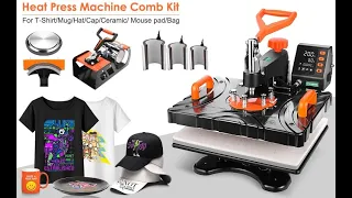 AKEYDIY Combo Multifunctional 8 in 1 Heat Press Machine